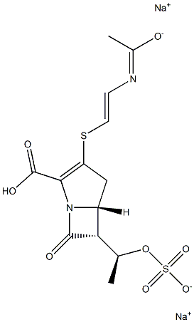 (5R)-3-[[(E)-2-(Acetylamino)ethenyl]thio]-6α-[(S)-1-(sulfooxy)ethyl]-7-oxo-1-azabicyclo[3.2.0]hept-2-ene-2-carboxylic acid disodium salt Structure