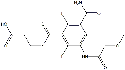 N-[3-Carbamoyl-2,4,6-triiodo-5-[(2-methoxyacetyl)amino]benzoyl]-β-alanine Structure