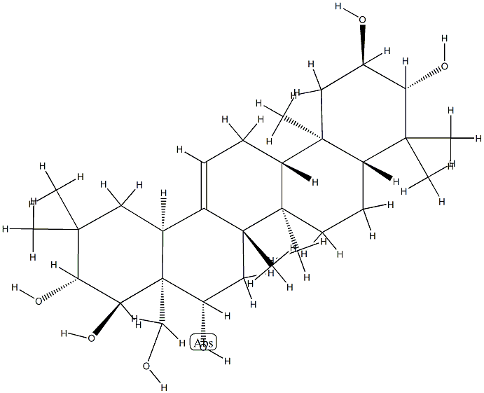 Olean-12-ene-2α,3β,16β,21β,22α,28-hexol Structure