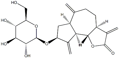 (3aS)-3a,4,5,6,6aβ,7,8,9,9aβ,9bα-Decahydro-8α-(β-D-glucopyranosyloxy)-3,6,9-tris(methylene)azuleno[4,5-b]furan-2(3H)-one Structure