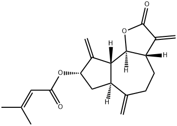 3-Methyl-2-butenoic acid (3aS)-3a,4,5,6,6aβ,7,8,9,9aβ,9bα-decahydro-3,6,9-tris(methylene)-2-oxoazuleno[4,5-b]furan-8α-yl ester Structure