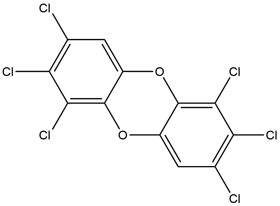 1,2,3,6,7,8-Hexachloro-p-dioxin 구조식 이미지