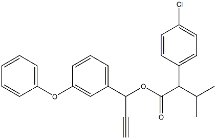 4-클로로-α-(1-메틸에틸)벤젠아세트산1-(3-페녹시페닐)-2-프로피닐에스테르 구조식 이미지