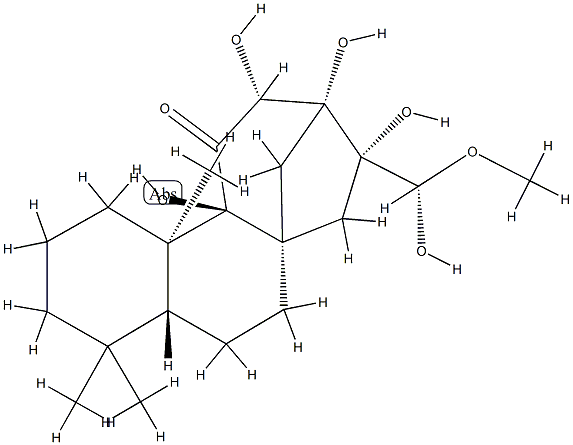 (17S)-9,12α,13,16,17-Pentahydroxy-17-methoxykauran-11-one Structure