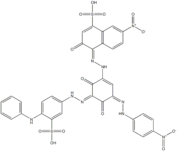 1-Naphthalenesulfonic acid, 4-2,4-dihydroxy(4-nitrophenyl)azo4-(phenylamino)-3-sulfophenylazophenylazo-3-hydroxy-7-nitro- Structure