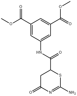 dimethyl 5-{[(2-amino-4-oxo-5,6-dihydro-4H-1,3-thiazin-6-yl)carbonyl]amino}isophthalate 구조식 이미지