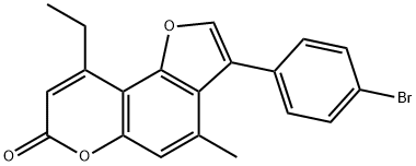 7H-Furo[2,3-f][1]benzopyran-7-one,3-(4-bromophenyl)-9-ethyl-4-methyl-(9CI) Structure