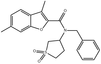 2-Benzofurancarboxamide,3,6-dimethyl-N-(phenylmethyl)-N-(tetrahydro-1,1-dioxido-3-thienyl)-(9CI) 구조식 이미지