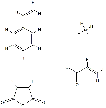 2-Propenoic acid, polymer with ethenylbenzene and 2,5-furandione, ammonium salt Structure