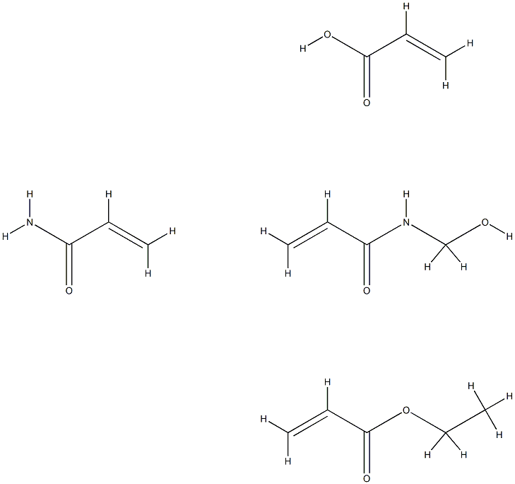2-Propenoic acid, polymer with ethyl 2-propenoate, N-(hydroxymethyl)-2-propenamide and 2-propenamide 2-propenoic acid, polymer with ethyl 2-propenoate,n-(hydroxymethyl)-2-propenamide and 2-propenamide 2-Propenoic acid,polymer with ethyl 2-propenoate,N-(hydroxymethyl)-2-propenamide and 2-propenamide Structure