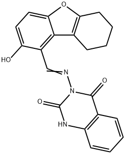 2,4(1H,3H)-Quinazolinedione,3-[[(6,7,8,9-tetrahydro-2-hydroxy-1-dibenzofuranyl)methylene]amino]-(9CI) 구조식 이미지