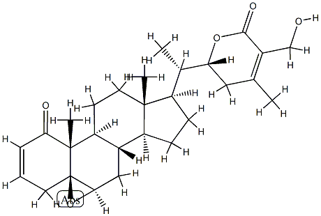 (22R)-5,6β-Epoxy-22,27-dihydroxy-1-oxo-5β-ergosta-2,24-dien-26-oic acid δ-lactone 구조식 이미지