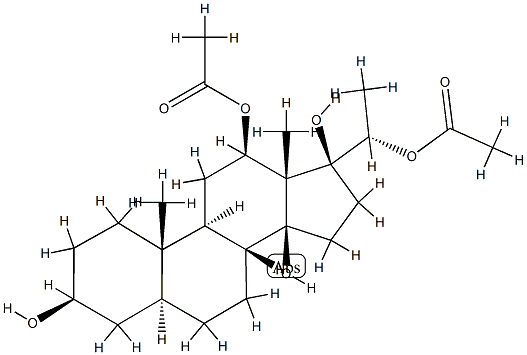 (17S,20S)-5α-Pregnane-3β,12β,14β,17,20-pentol 12,20-diacetate Structure