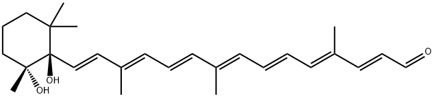 (5R,6R)-5,6-Dihydro-5,6-dihydroxy-10'-apo-β,ψ-caroten-10'-al 구조식 이미지