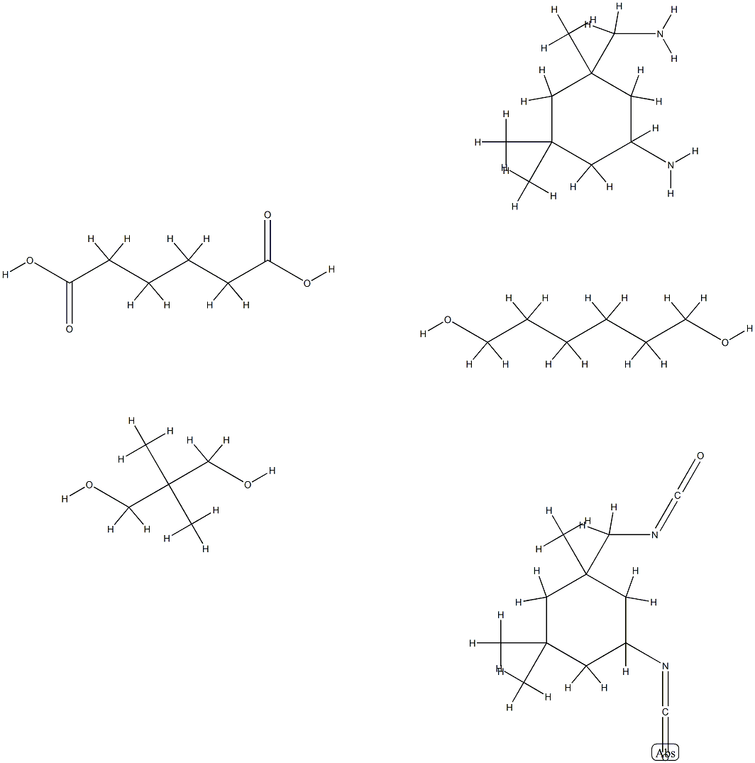 Hexanedioic acid, polymer with 5-amino-1,3,3-trimethylcyclohexanemethanamine, 2,2-dimethyl-1,3-propanediol, 1,6-hexanediol and 5-isocyanato-1-(isocyanatomethyl)-1,3,3-trimethylcyclohexane Structure