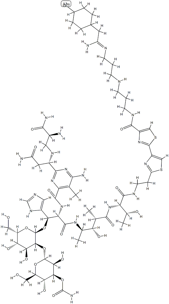 Bleomycinamide, N(sup 1)-(3-((3-((2-(4-chlorocyclohexyl)-1-iminoethyl) amino)propyl)amino)propyl)- Structure
