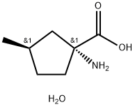 Cyclopentanecarboxylic acid, 1-amino-3-methyl-, hydrate (2:1), (1R-trans)- (9CI) Structure