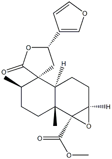 (1'aR,3R,3'aβ,5S)-5-(3-Furyl)-1'a,2',3',3'a,4,5,5',6',7',7'a-decahydro-5'α,7'aα-dimethyl-2-oxospiro[furan-3(2H),4'(7'bH)-naphth[1,2-b]oxirene]-7'bβ-carboxylic acid methyl ester 구조식 이미지