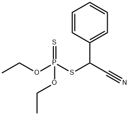 Phosphorodithioic acid S-(α-cyanobenzyl)O,O-diethyl ester Structure