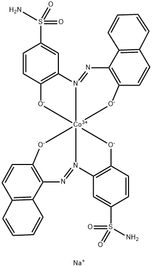 sodium bis[4-hydroxy-3-[(2-hydroxy-1-naphthyl)azo]benzenesulphonamidato(2-)]cobaltate(1-) 구조식 이미지