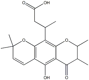 7,8-Dihydro-5-hydroxy-β,2,2,7,8-pentamethyl-6-oxo-2H,6H-benzo[1,2-b:5,4-b']dipyran-10-propanoic acid Structure