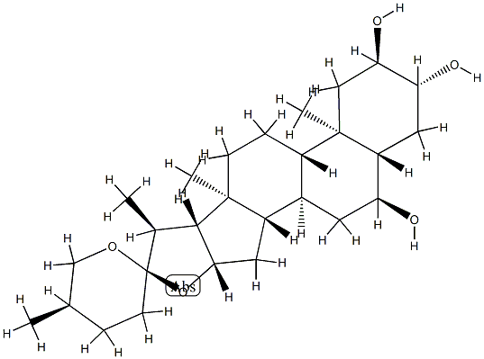 (25R)-5α-Spirostane-2α,3β,6α-triol Structure