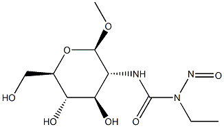 Methyl 2-deoxy-2-(3-ethyl-3-nitrosoureido)-β-D-glucopyranoside Structure