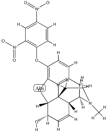 7,8-Didehydro-3-(2,4-dinitrophenoxy)-4,5α-epoxy-17-methylmorphinan-6α-ol 구조식 이미지