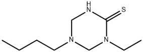 1,3,5-Triazine-2(1H)-thione,5-butyl-1-ethyltetrahydro-(9CI) Structure