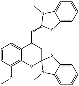 3,4-Dihydro-8-methoxy-3'-methyl-4-[(3-methylbenzothiazol-2(3H)-ylidene)methyl]spiro[2H-1-benzopyran-2,2'(3'H)-benzothiazole] Structure