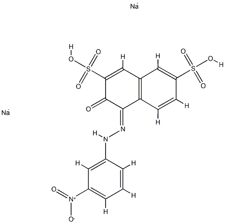 2,7-Naphthalenedisulfonicacid, 3-hydroxy-4-[2-(3-nitrophenyl)diazenyl]-, sodium salt (1:2) 구조식 이미지