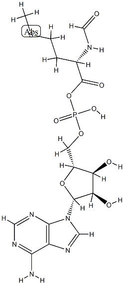 3'(2')-O-(N-formylmethionyl)adenosine 5'-phosphate Structure