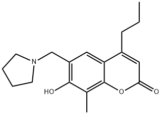 7-hydroxy-8-methyl-4-propyl-6-(1-pyrrolidinylmethyl)-2H-chromen-2-one Structure