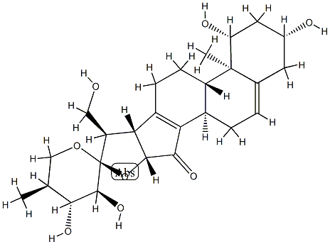 (25S)-1β,3β,21,23α,24β-Pentahydroxy-15-oxo-18-norspirosta-5(6),13(14)-diene 구조식 이미지