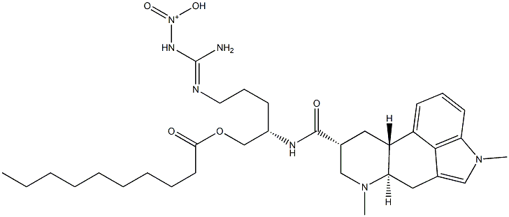 N-[(S)-4-[[Imino(nitroamino)methyl]amino]-1-[[(1-oxodecyl)oxy]methyl]butyl]-1,6-dimethylergoline-8β-carboxamide Structure