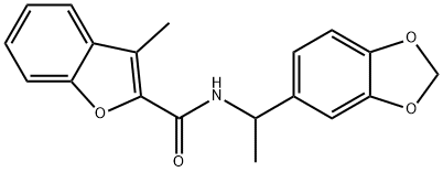 2-Benzofurancarboxamide,N-[1-(1,3-benzodioxol-5-yl)ethyl]-3-methyl-(9CI) Structure