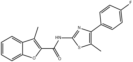 2-Benzofurancarboxamide,N-[4-(4-fluorophenyl)-5-methyl-2-thiazolyl]-3-methyl-(9CI) 구조식 이미지