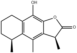 (3S)-5,6,7,8-Tetrahydro-9-hydroxy-3,4,5β-trimethylnaphtho[2,3-b]furan-2(3H)-one Structure