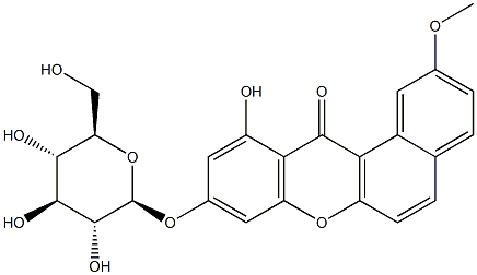 9-(β-D-Glucopyranosyloxy)-11-hydroxy-2-methoxy-12H-benzo[a]xanthen-12-one 구조식 이미지