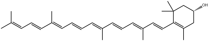 (R)-3,5,5-Trimethyl-4-[(3E,5E,7E,9E,11E,13E)-3,7,12,16-tetramethylheptadeca-1,3,5,7,9,11,13,15-octenyl]-3-cyclohexen-1-ol 구조식 이미지