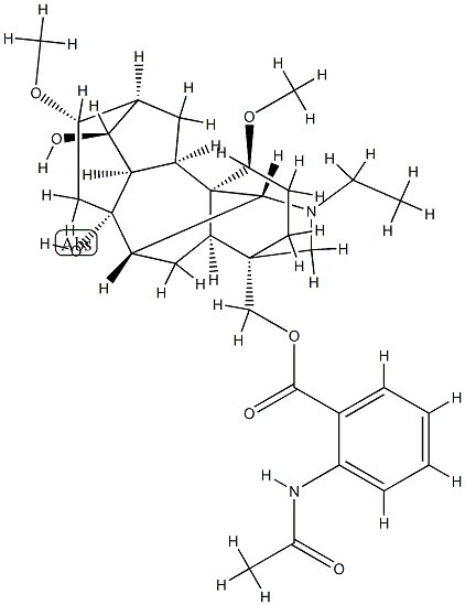 20-Ethyl-1α,16β-dimethoxy-4-[[[2-(acetylamino)benzoyl]oxy]methyl]aconitane-8,14α-diol 구조식 이미지