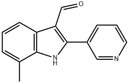 1H-Indole-3-carboxaldehyde,7-methyl-2-(3-pyridinyl)-(9CI) 구조식 이미지