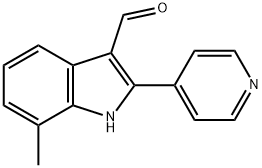 1H-Indole-3-carboxaldehyde,7-methyl-2-(4-pyridinyl)-(9CI) 구조식 이미지