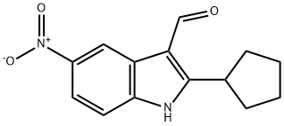 1H-Indole-3-carboxaldehyde,2-cyclopentyl-5-nitro-(9CI) Structure