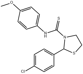 3-Thiazolidinecarbothioamide,2-(4-chlorophenyl)-N-(4-methoxyphenyl)-(9CI) 구조식 이미지