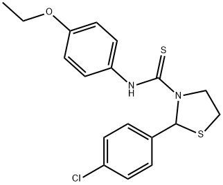 3-Thiazolidinecarbothioamide,2-(4-chlorophenyl)-N-(4-ethoxyphenyl)-(9CI) Structure