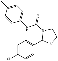 3-Thiazolidinecarbothioamide,2-(4-chlorophenyl)-N-(4-methylphenyl)-(9CI) Structure