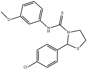 3-Thiazolidinecarbothioamide,2-(4-chlorophenyl)-N-(3-methoxyphenyl)-(9CI) Structure