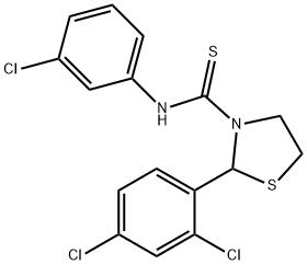 3-Thiazolidinecarbothioamide,N-(3-chlorophenyl)-2-(2,4-dichlorophenyl)-(9CI) Structure