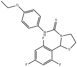 3-Thiazolidinecarbothioamide,N-(4-ethoxyphenyl)-2-(2,4,6-trifluorophenyl)-(9CI) Structure